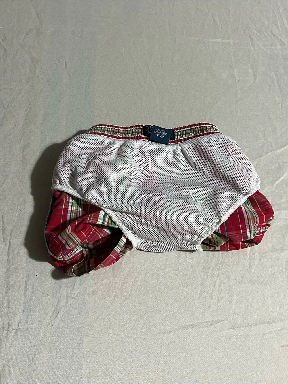Polo by Ralph Lauren Red Multicolor Plaid Swim Shorts Boys Size 9 Months